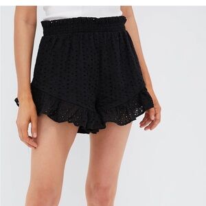 Tuckernuck Black High Waist Eyelet Shorts